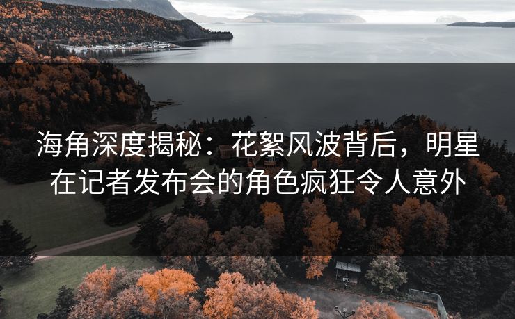 海角深度揭秘：花絮风波背后，明星在记者发布会的角色疯狂令人意外