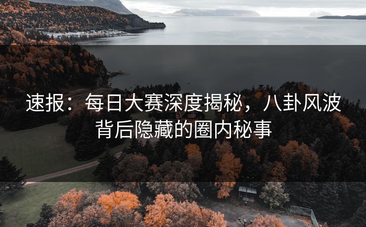 速报：每日大赛深度揭秘，八卦风波背后隐藏的圈内秘事