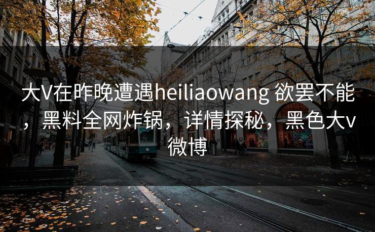 大V在昨晚遭遇heiliaowang 欲罢不能，黑料全网炸锅，详情探秘，黑色大v微博